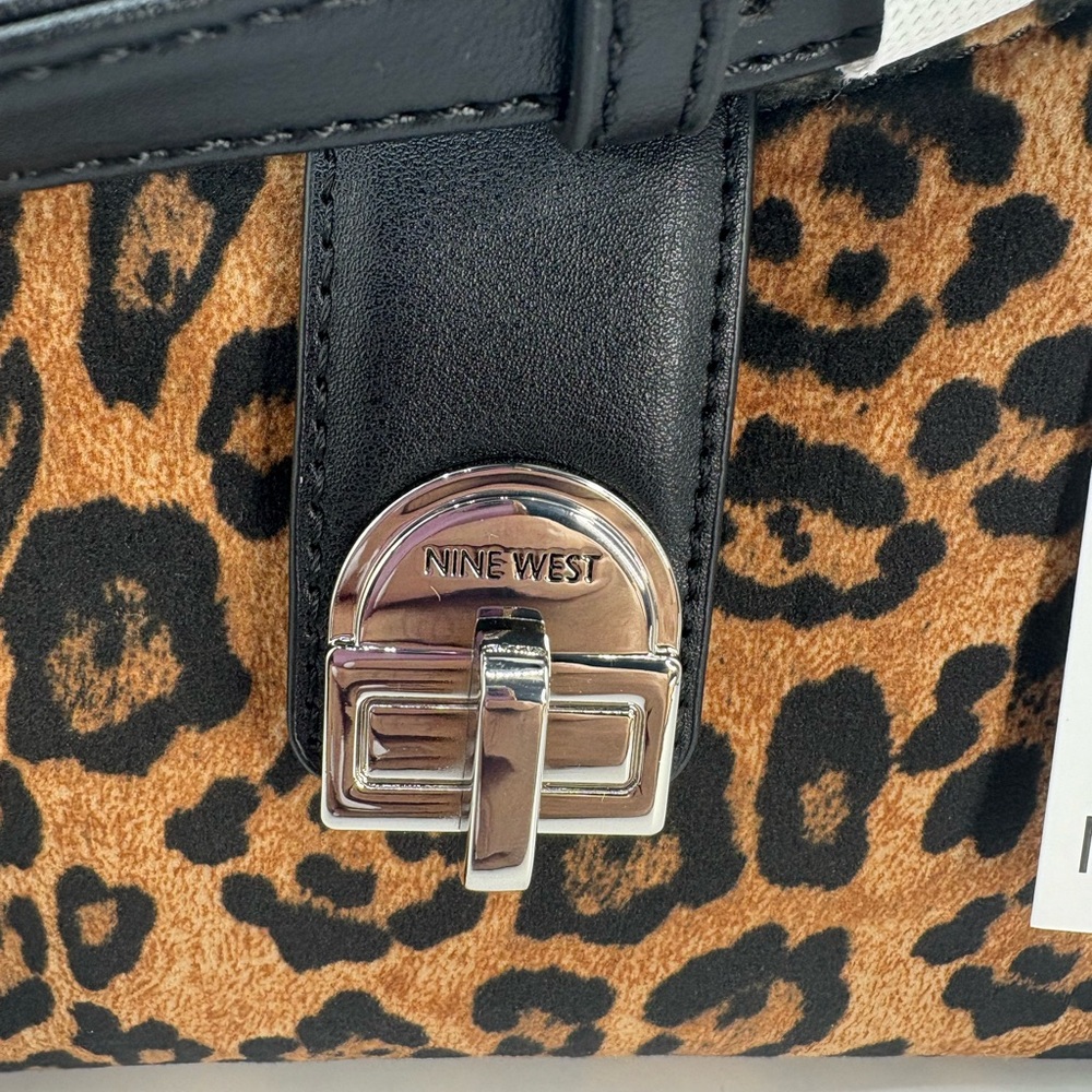 Nine West Black and Brown Animal Print Shoulder Bag - Picture 4 of 9